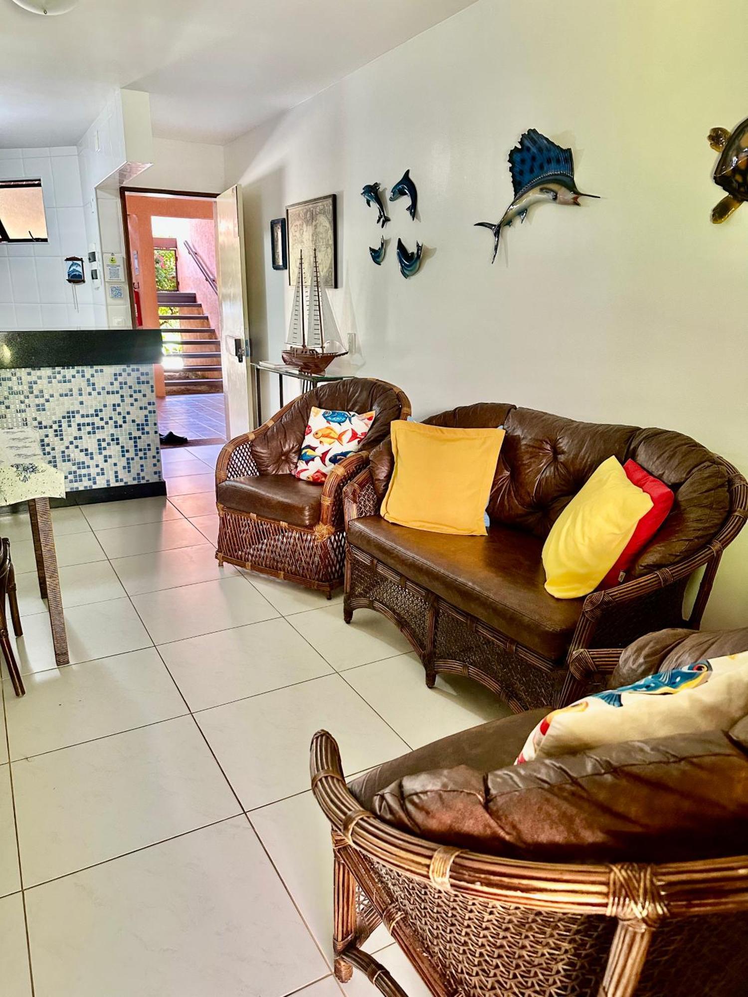 Flat Guarajuba 4 Quartos Terreo A Beira Mar - Pe Na Areia - Governanca Com Arrumadeira E Wi Fi Inclusos Camassari ภายนอก รูปภาพ
