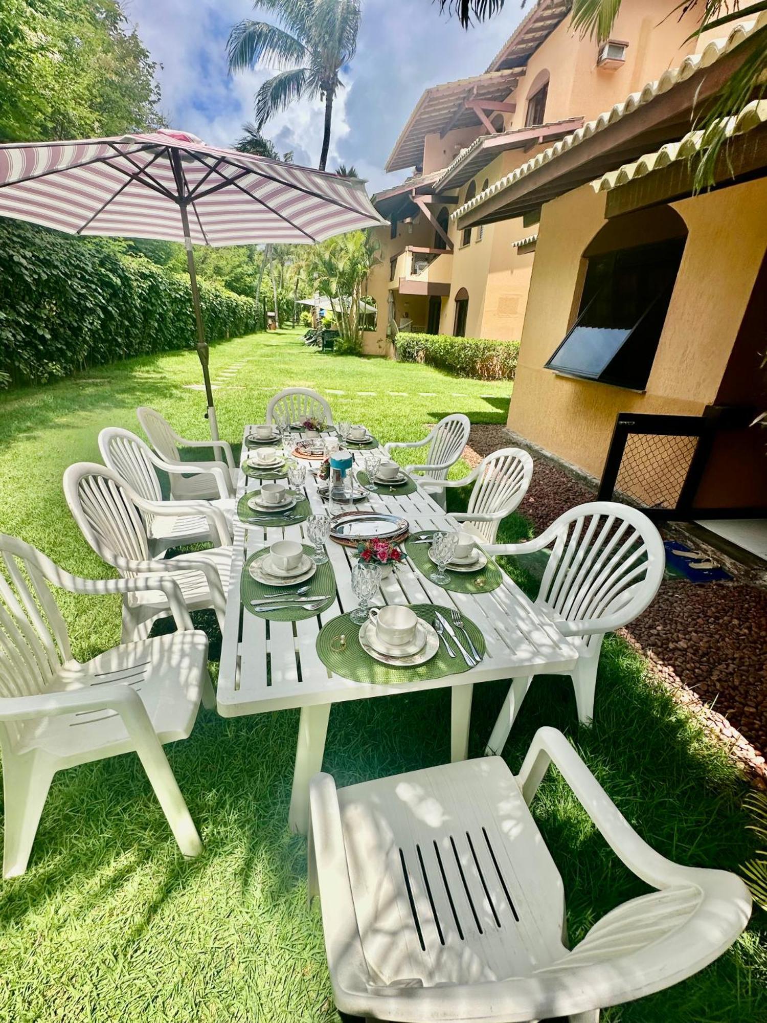 Flat Guarajuba 4 Quartos Terreo A Beira Mar - Pe Na Areia - Governanca Com Arrumadeira E Wi Fi Inclusos Camassari ภายนอก รูปภาพ